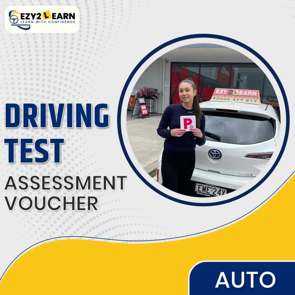 Driving test assessment voucher showcased at EZY 2 Learn Driving School in Edmondson Park.