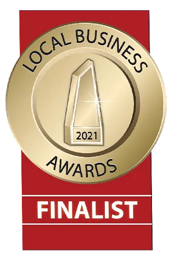 Award for finalist at 2021 Local Business Awards, highlighting EZY 2 Learn's excellence in driving education.